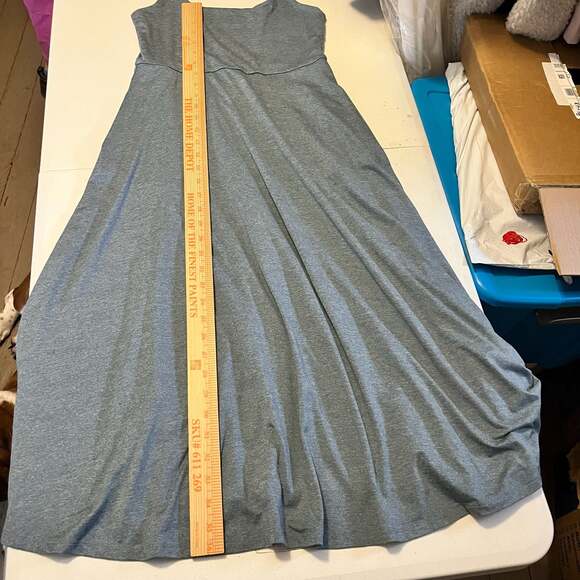 Quince Flowknit Breeze Fit & Flare Dress Heather Sky Blue Midi Casual Small - Picture 11 of 12